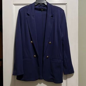 EUC Navy linen-like jacket from England, US size 8